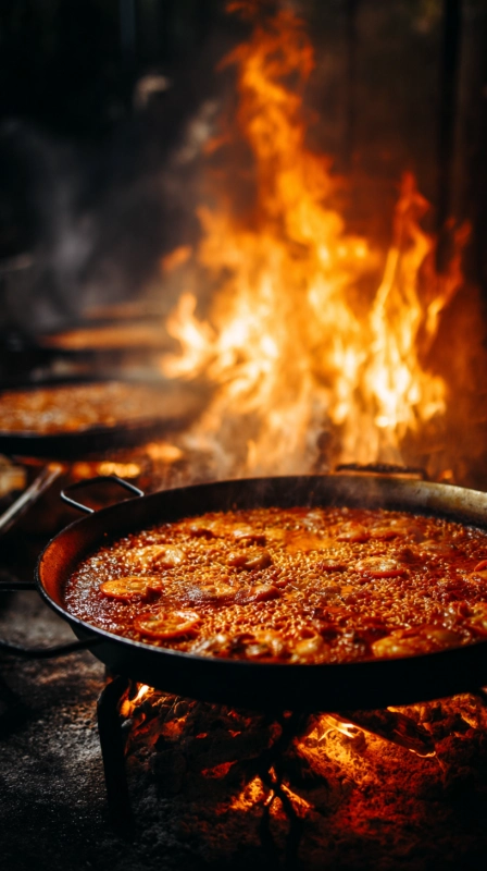 Paella Cooking Over Fire at JNcQUOI Beach Club